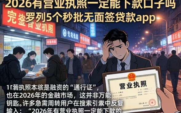 2026有营业执照一定能下款的口子吗，罗列5个秒批无面签贷款app