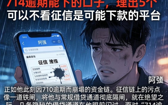 714逾期能下的口子，理出5个可以不看征信就能下款的平台