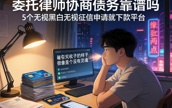 委托律师协商债务靠谱吗,胪列5个无视黑白无视征信申请就下款的平台