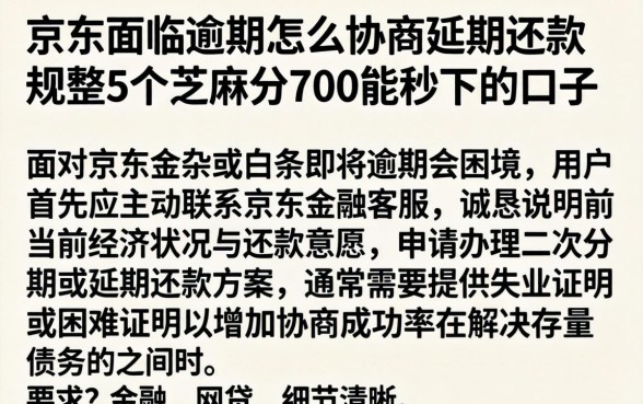 京东面临逾期怎么协商延期还款，规整5个芝麻分700能秒下的口子
