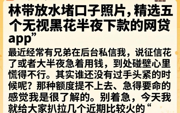 林带放水堵口子照片，精选五个无视黑花半夜下款的网贷app