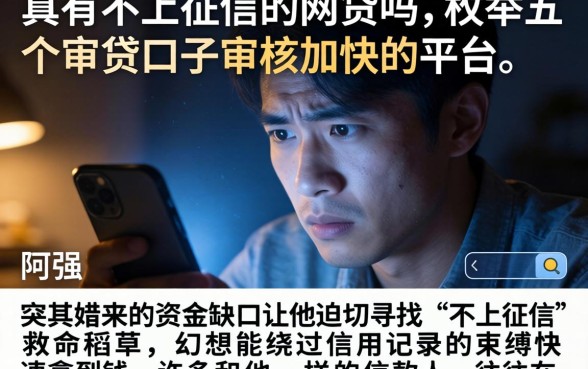 真有不上征信的网贷吗，枚举五个审贷口子审核加快的平台