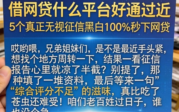 借网贷什么平台好通过呢，陈列5个真正无视征信黑白100%秒下网贷
