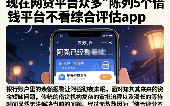 现在网贷平台众多，陈列5个借钱平台不看综合评估的app