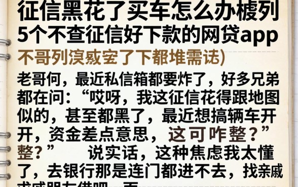 征信黑花了买车怎么办，胪列5个不查征信好下款的网贷app