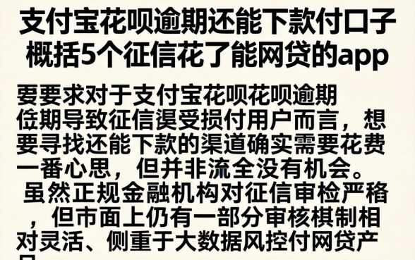支付宝花呗逾期还能下款的口子，概括5个征信花了能网贷的app
