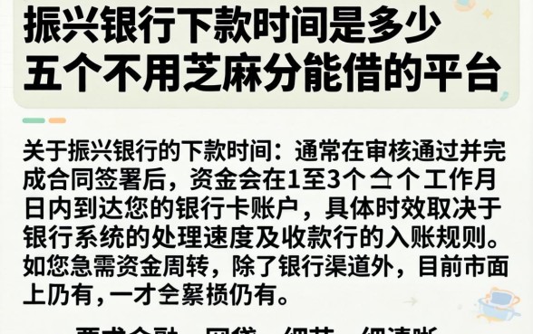 振兴银行下款时间是多少，详尽说明五个不用芝麻分能借的平台