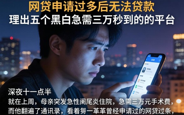网贷申请过多后无法贷款，理出五个黑户急需三万秒到的的平台