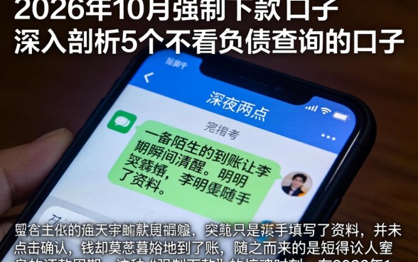 2026年10月强制下款的口子，深入剖析5个不看负债查询的口子