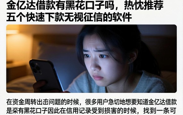 金亿达借款有黑花口子吗,热忱推荐五个快速下款无视征信的软件
