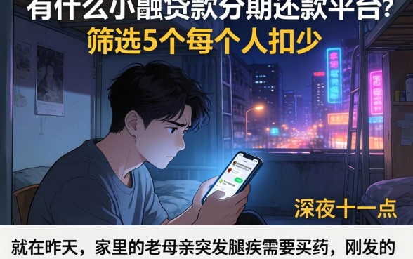 有什么小额贷款分期还款的平台，筛选5个每个人扣多少？
