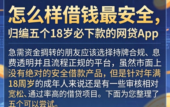 怎么样借钱最安全，归纳五个18岁必下款的网贷app