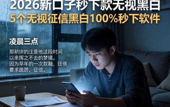 2026新口子秒下款无视黑白，详细阐述5个无视征信黑白100%秒下软件