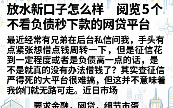 放水新口子怎么样，概览5个不看负债秒下款的网贷平台