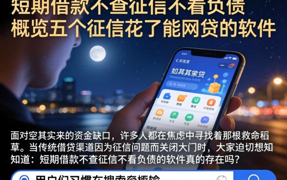 短期借款不查征信不看负债，概览五个征信花了能网贷的软件