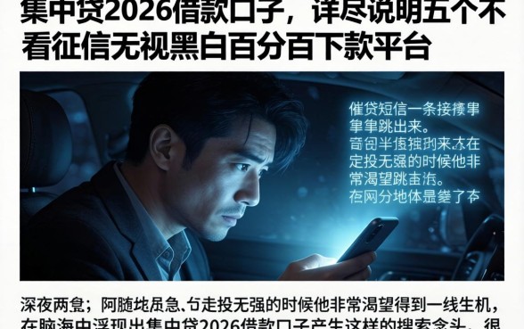 集中贷2026借款口子，详尽说明五个不看征信无视黑白百分百下款平台