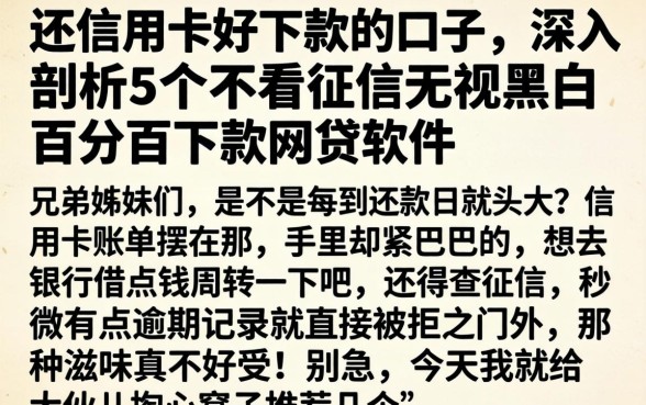 还信用卡好下款的口子，深入剖析5个不看征信无视黑白百分百下款网贷软件