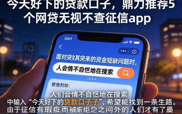 今天好下的贷款口子，鼎力推荐5个网贷无视不查征信app