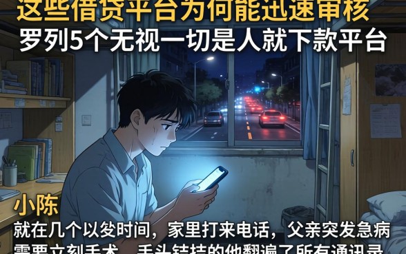 这些借贷平台为何能迅速审核，罗列5个无视一切是人就下款平台