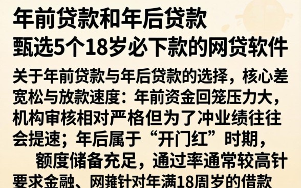 年前贷款和年后贷款，甄选5个18岁必下款的网贷软件