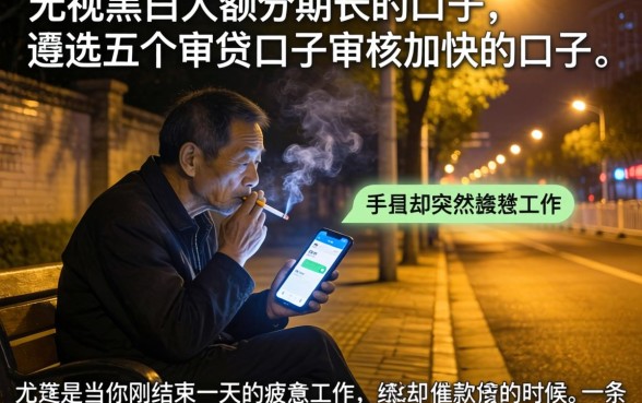 无视黑白大额分期长的口子，遴选五个审贷口子审核加快的口子