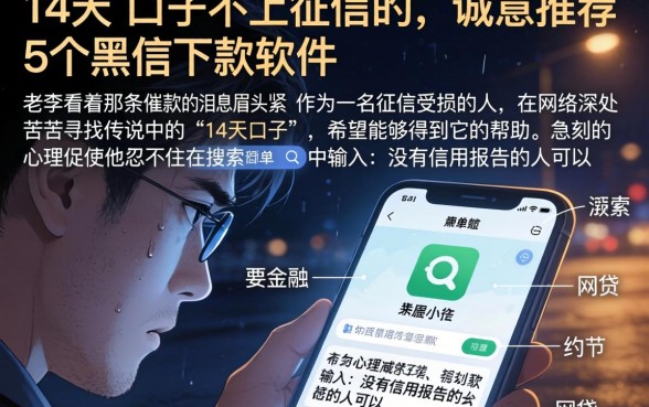 14天的口子不上征信的，诚意推荐5个黑户下款软件