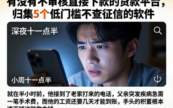 有没有不审核直接下款的贷款平台，归集5个低门槛不查征信的软件