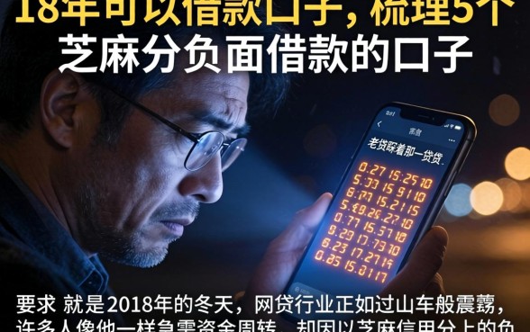 18年可以借款的口子，梳理5个芝麻分负面借款的口子