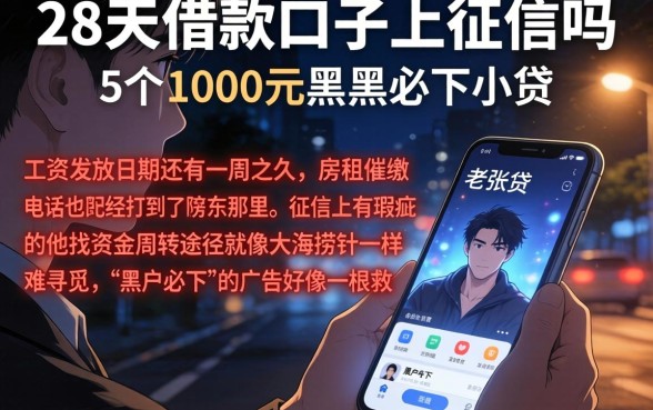 28天借款口子上征信吗，详细阐述5个1000元黑户必下小贷