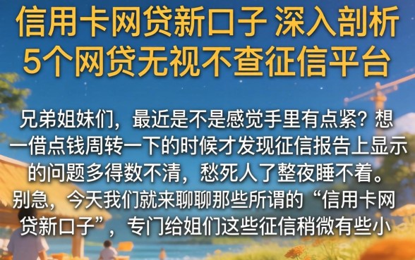 信用卡网贷新口子，深入剖析5个网贷无视不查征信平台