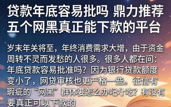 贷款年底容易批吗，鼎力推荐五个网黑真正能下款的平台