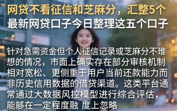 网贷不看征信和芝麻分，汇整5个最新网贷口子今日整理这五个口子