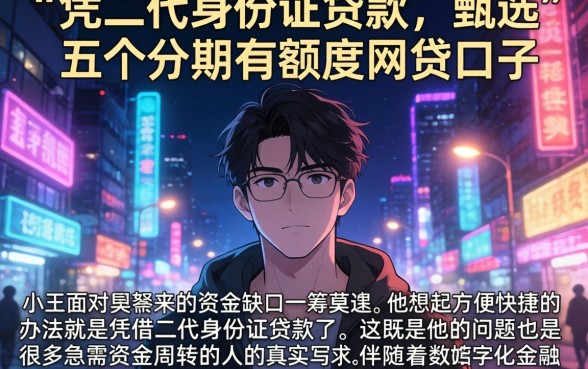 凭二代身份证贷款，甄选五个分期有额度的网贷口子