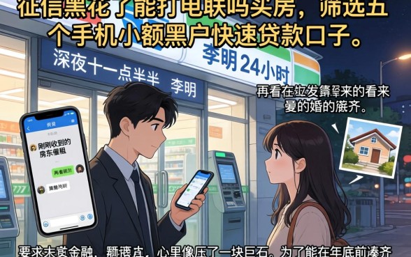征信黑花了能打电联吗买房，筛选五个手机小额黑户快速贷款口子
