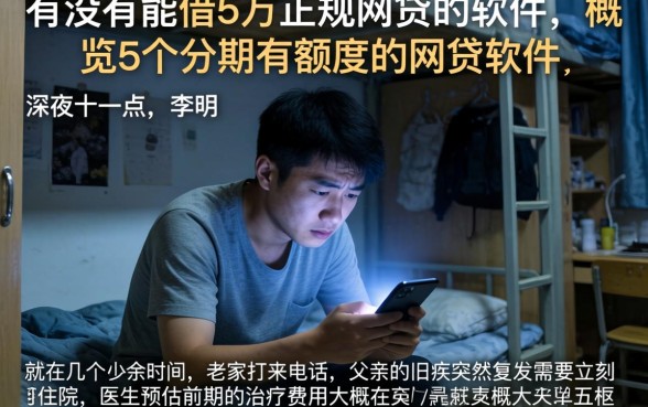 有没有能借5万正规网贷的软件，概览5个分期有额度的网贷软件