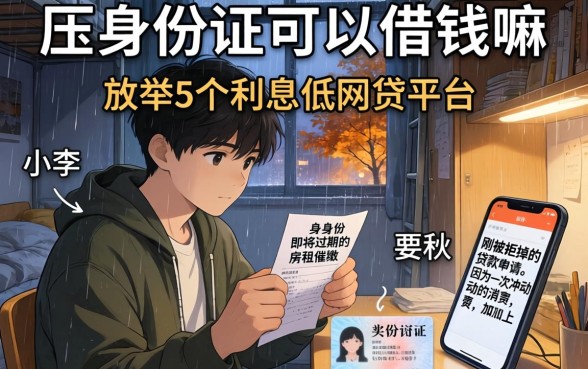 压身份证可以借钱嘛，枚举5个利息低的网贷平台