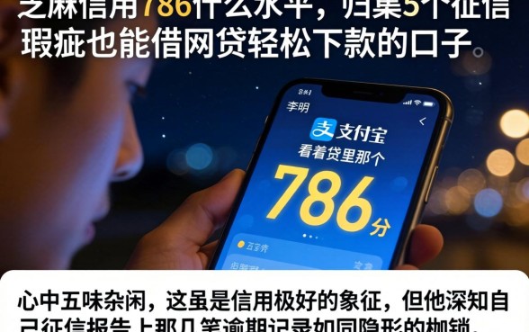芝麻信用786什么水平，归集5个征信瑕疵也能借网贷轻松下款的口子