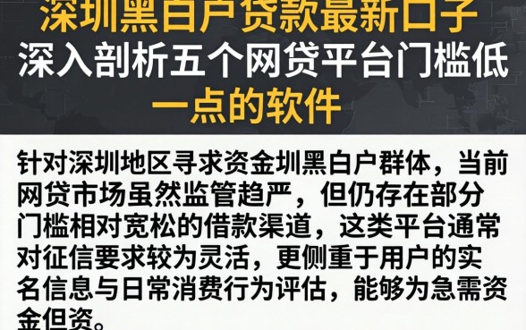 深圳黑白户贷款最新口子，深入剖析五个网贷平台门槛低一点的软件