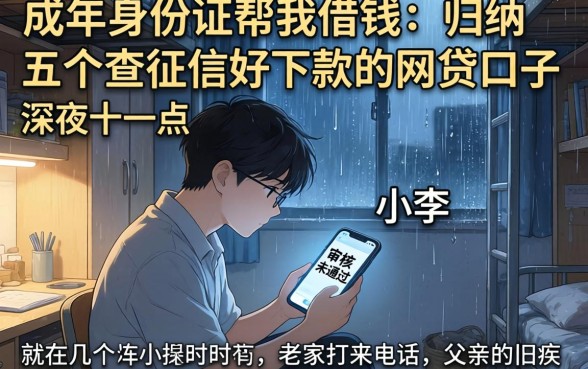 成年身份证帮我借钱，归纳五个不查征信好下款的网贷口子