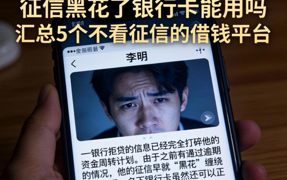 征信黑花了银行卡能用吗，汇总5个不看征信的借钱平台