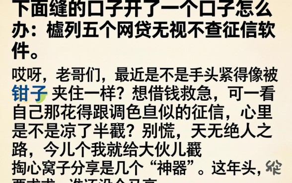 下面缝的口子开了个小口子怎么办，胪列五个网贷无视不查征信软件