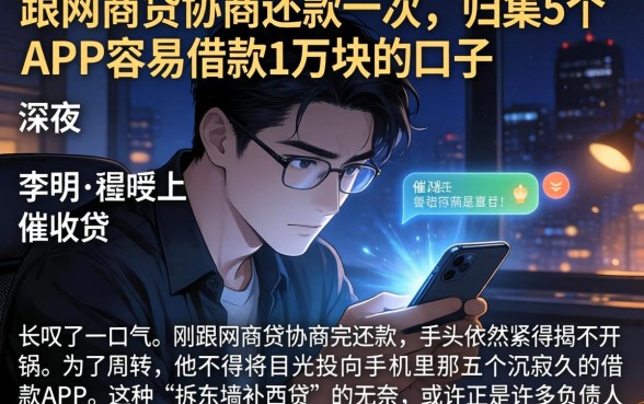 跟网商贷协商还款一次，归集5个APP容易借款1万块的口子