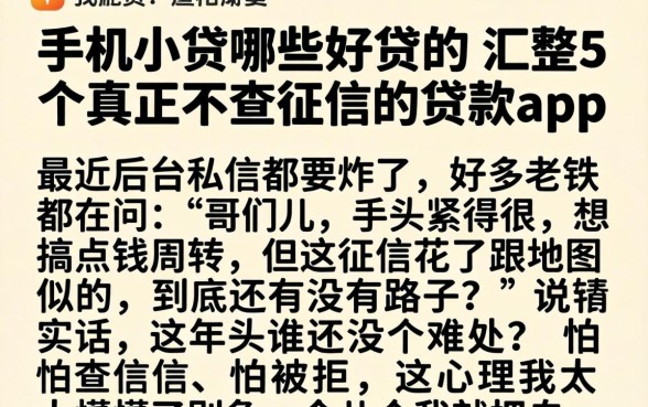 手机小贷哪些好贷的，汇整5个真正不查征信的贷款app