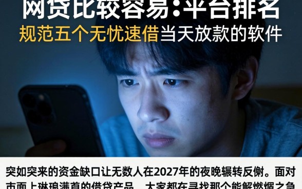 网贷比较容易的平台排名，规整五个无忧速借当天放款的软件