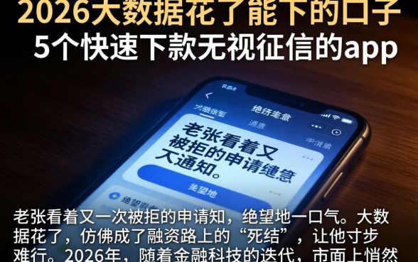 2026大数据花了能下的口子，概括5个快速下款无视征信的app