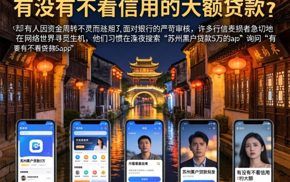 有没有不看信用的大额贷款,陈列五个苏州黑户贷款5万的app