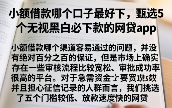 小额借款哪个口子最好下，甄选5个无视黑白必下款的网贷app