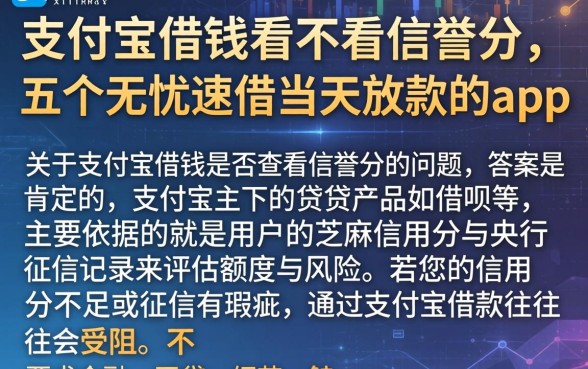 支付宝借钱看不看信誉分，条列五个无忧速借当天放款的app