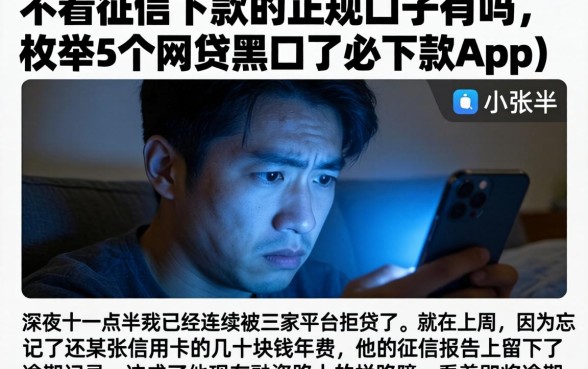 不看征信下款的正规口子有吗，枚举5个网贷黑口子必下款app