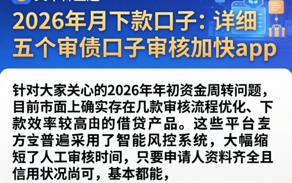 2026年月下款口子，详尽说明五个审贷口子审核加快的app